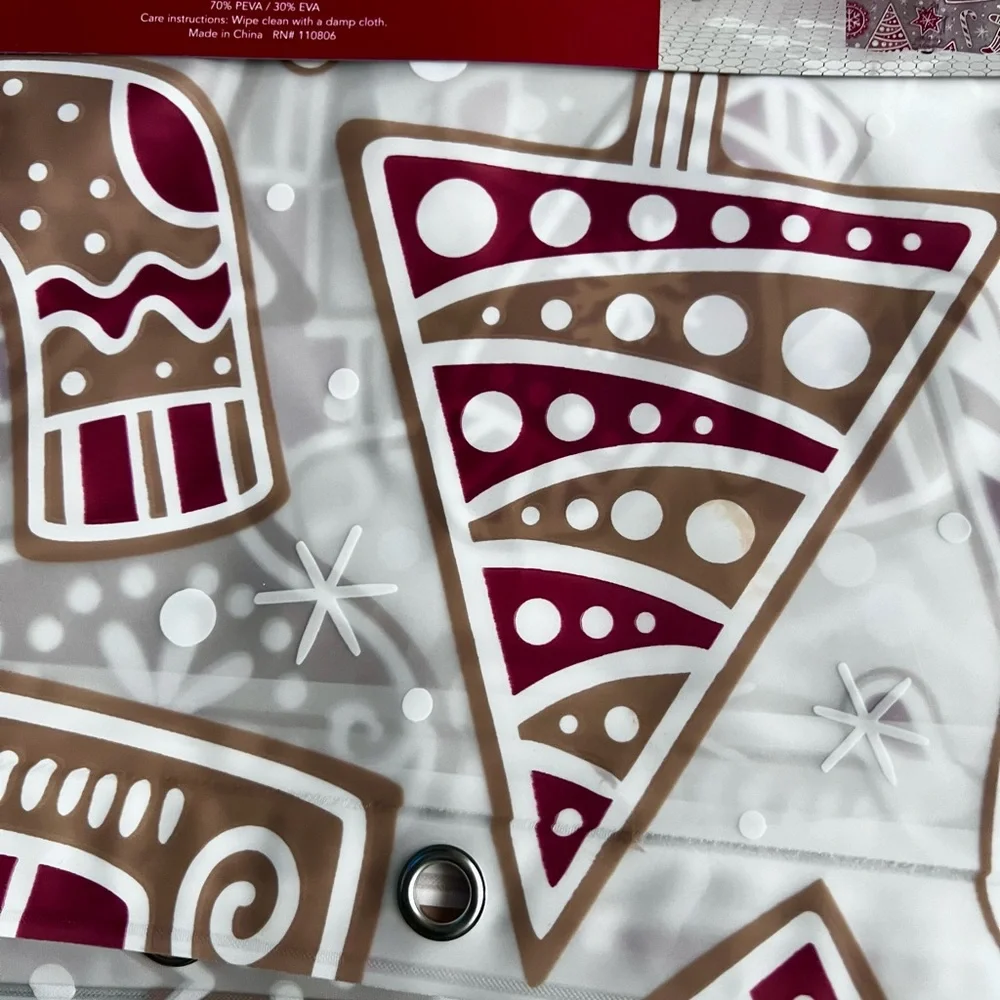 From Santa Eco-friendly Printed PEVA Shower Curtain